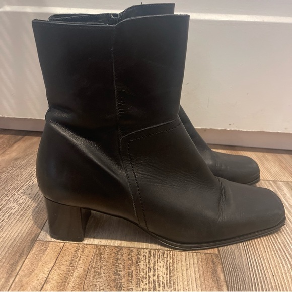 Vintage Women's Eddie Bauer Leather Boots Square Size 9.5 020 1208 Made In Italy - Picture 1 of 8